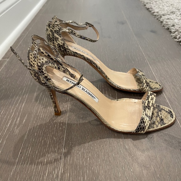 Manolo Blahnik Snakeskin Sandals - Picture 3 of 3
